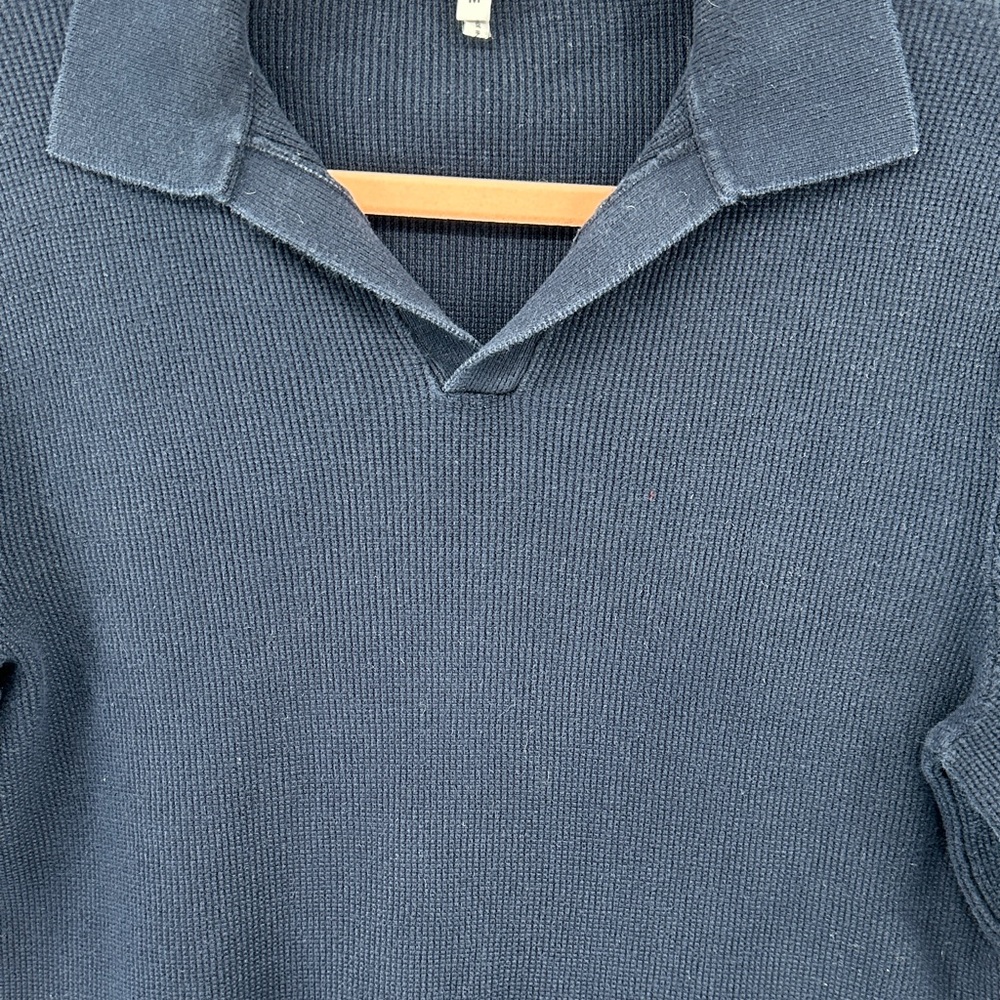 Reiss Men's Old Money Gentleman Retro Business Navy Short Sleeve Polo Shirt SzM - Picture 5 of 15